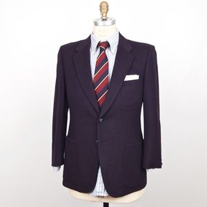 VINTAGE WOOL NAVY BLUE CAMEL HAIR SPORTS JACKET